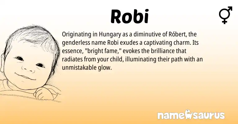 Infographic about Robi name meaning, Robi is a name from Hungarian origin(s).
