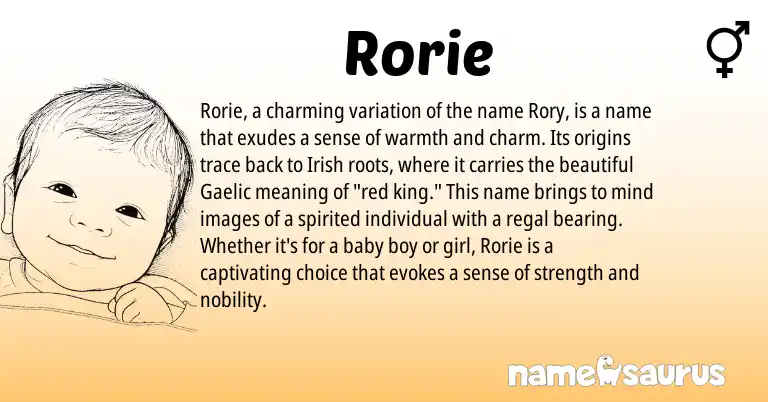Infographic about Rorie name meaning, Rorie is a name from Irish, Gaelic origin(s).