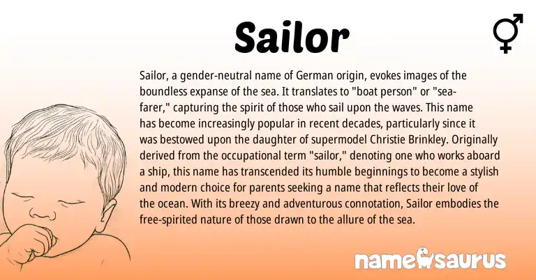 Infographic about Sailor name meaning, Sailor is a name from German origin(s).