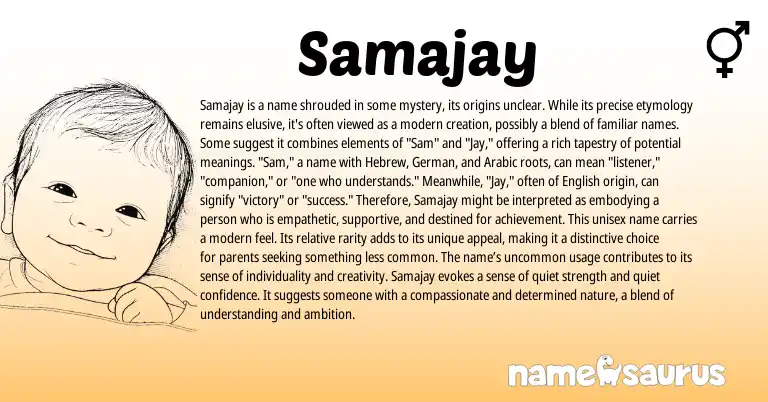 Infographic about Samajay name meaning, Samajay is a name from Other origin(s).