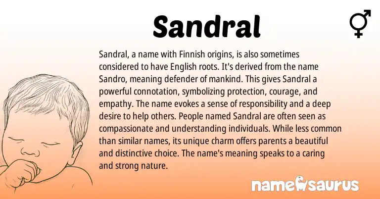 Infographic about Sandral name meaning, Sandral is a name from Finnish origin(s).