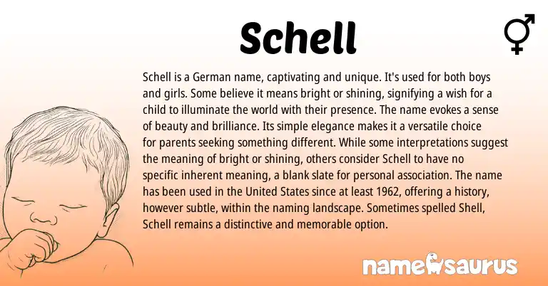 Infographic about Schell name meaning, Schell is a name from Germanic origin(s).