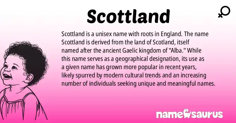 Infographic about Scottland name meaning, Scottland is a name from English origin(s).