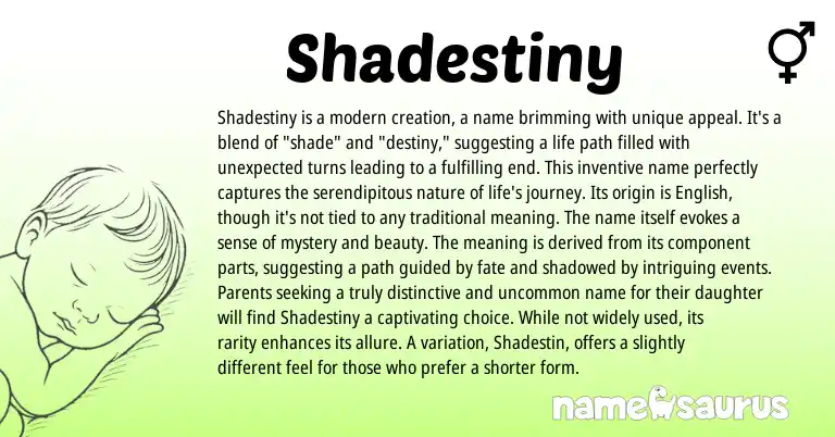 Infographic about Shadestiny name meaning, Shadestiny is a name from Other origin(s).