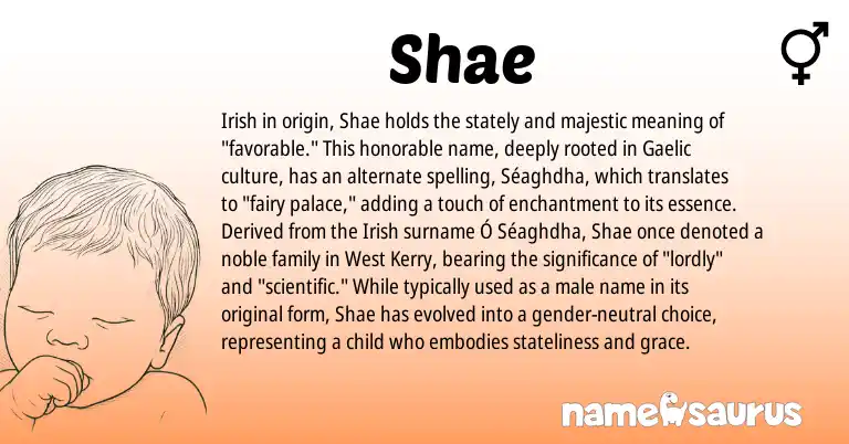 Infographic about Shae name meaning, Shae is a name from Irish, Gaelic origin(s).