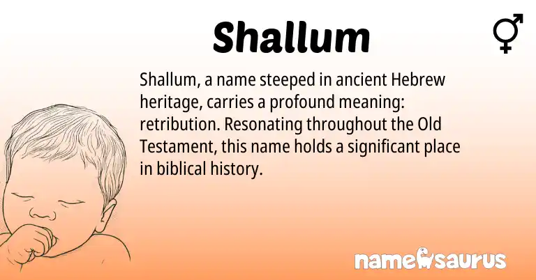 Infographic about Shallum name meaning, Shallum is a name from Hebrew origin(s).