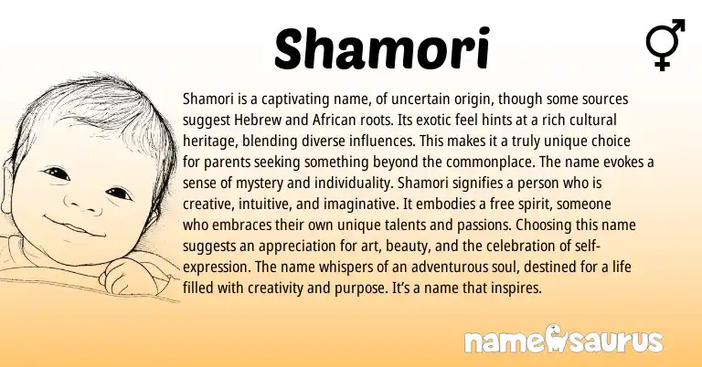 Infographic about Shamori name meaning, Shamori is a name from Other origin(s).