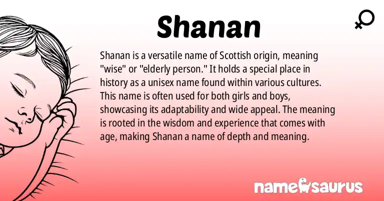 Infographic about Shanan name meaning, Shanan is a name from Scottish origin(s).
