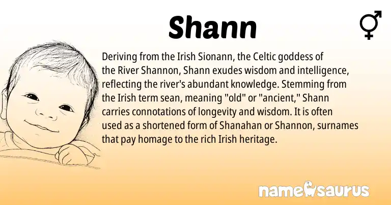 Infographic about Shann name meaning, Shann is a name from Irish, Celtic origin(s).