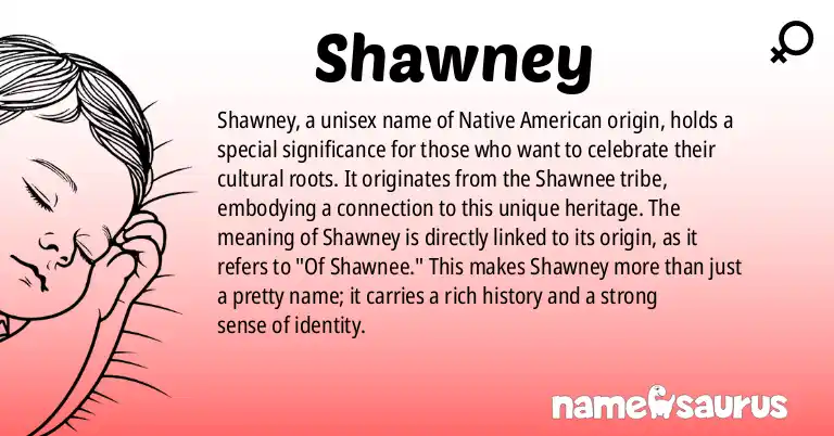 Infographic about Shawney name meaning, Shawney is a name from Native American origin(s).