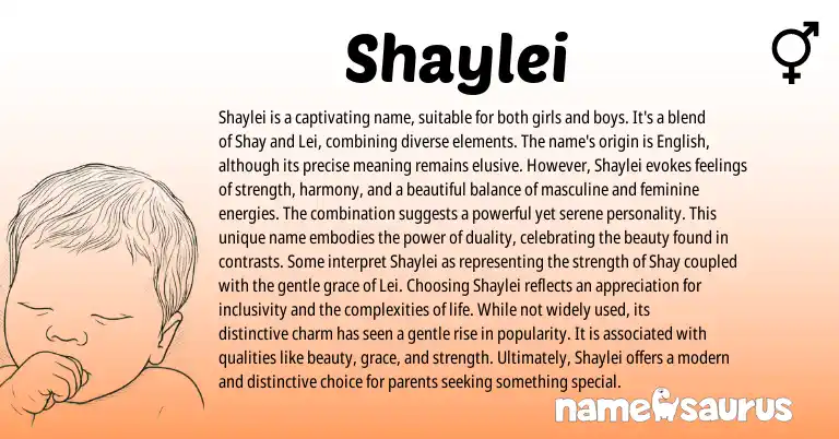 Infographic about Shaylei name meaning, Shaylei is a name from Other origin(s).