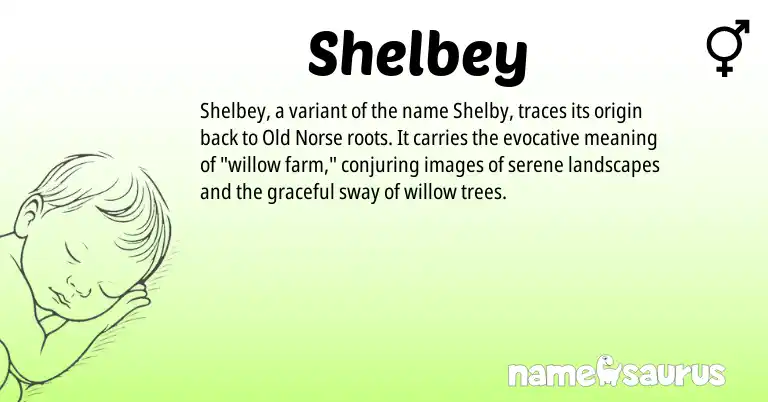 Infographic about Shelbey name meaning, Shelbey is a name from Old Norse origin(s).