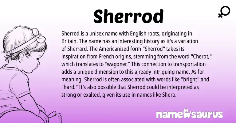 Infographic about Sherrod name meaning, Sherrod is a name from English, British origin(s).