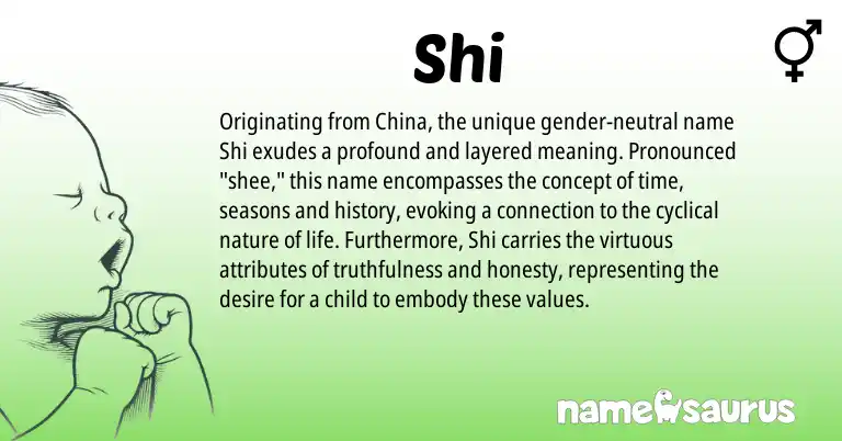Infographic about Shi name meaning, Shi is a name from Chinese origin(s).
