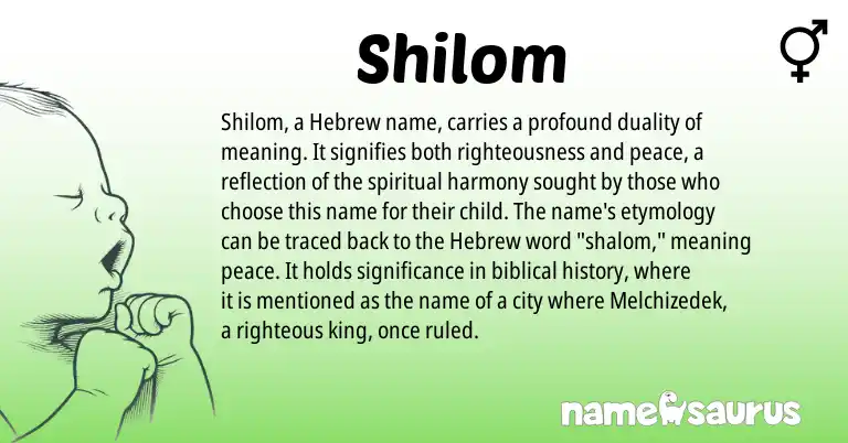 Infographic about Shilom name meaning, Shilom is a name from Hebrew origin(s).