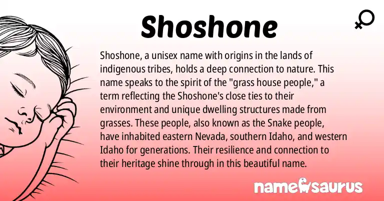Infographic about Shoshone name meaning, Shoshone is a name from Native American origin(s).