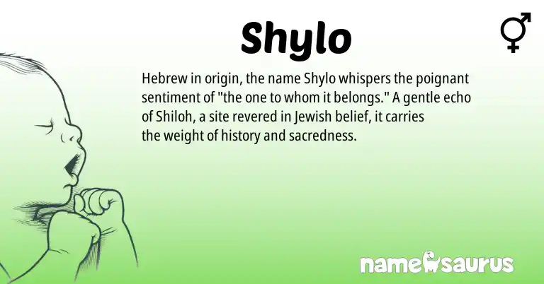 Infographic about Shylo name meaning, Shylo is a name from Jewish, Hebrew origin(s).