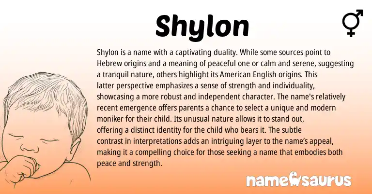 Infographic about Shylon name meaning, Shylon is a name from Hebrew origin(s).