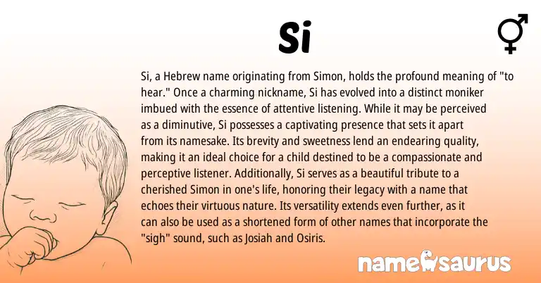 Infographic about Si name meaning, Si is a name from Hebrew origin(s).