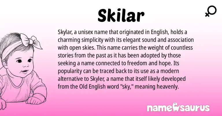 Infographic about Skilar name meaning, Skilar is a name from English origin(s).