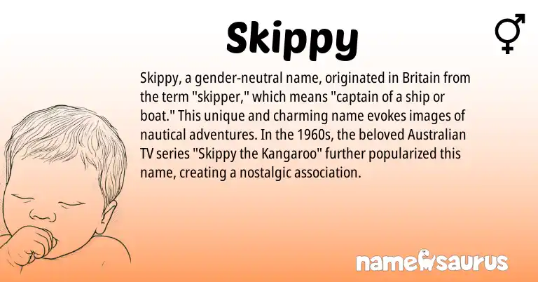 Infographic about Skippy name meaning, Skippy is a name from Australian origin(s).
