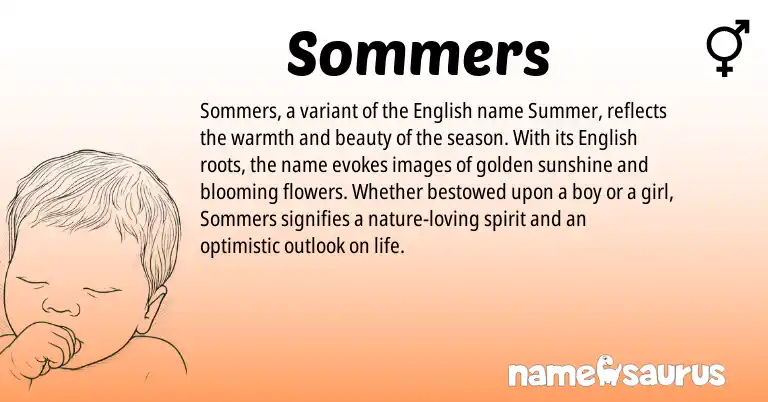 Infographic about Sommers name meaning, Sommers is a name from English origin(s).
