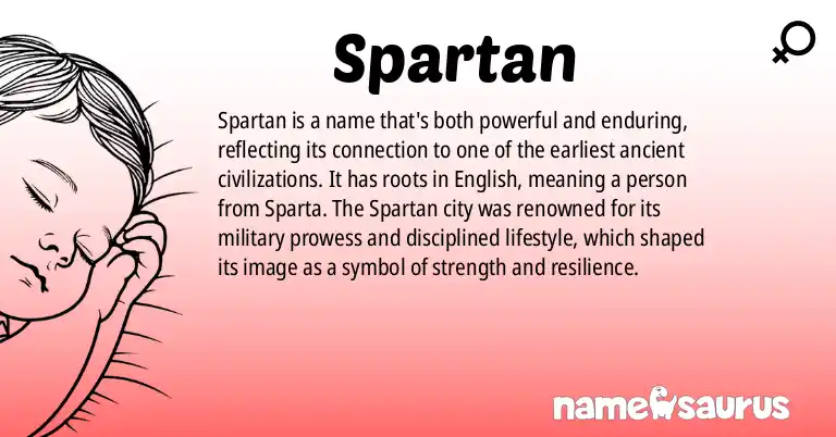 Infographic about Spartan name meaning, Spartan is a name from English origin(s).