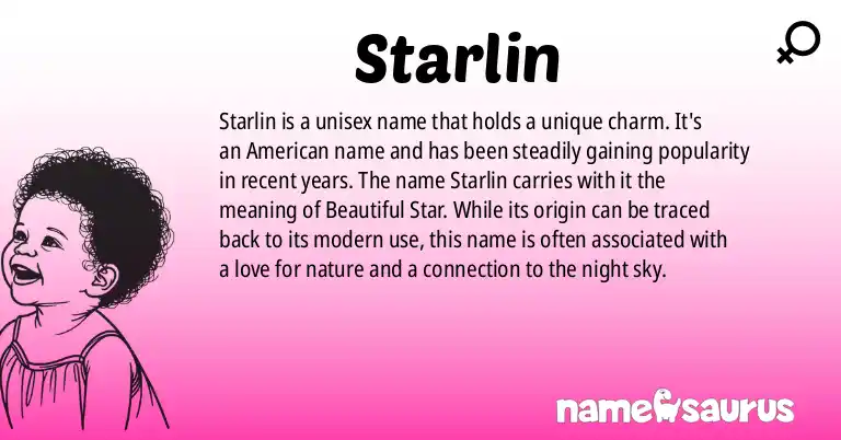Infographic about Starlin name meaning, Starlin is a name from American origin(s).