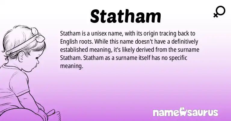 Infographic about Statham name meaning, Statham is a name from English origin(s).