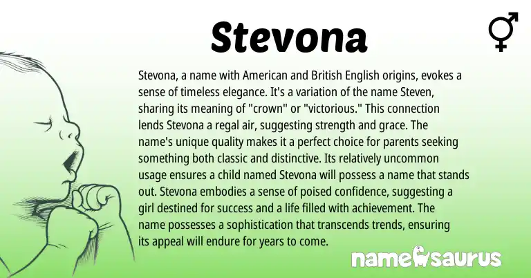 Infographic about Stevona name meaning, Stevona is a name from Other origin(s).