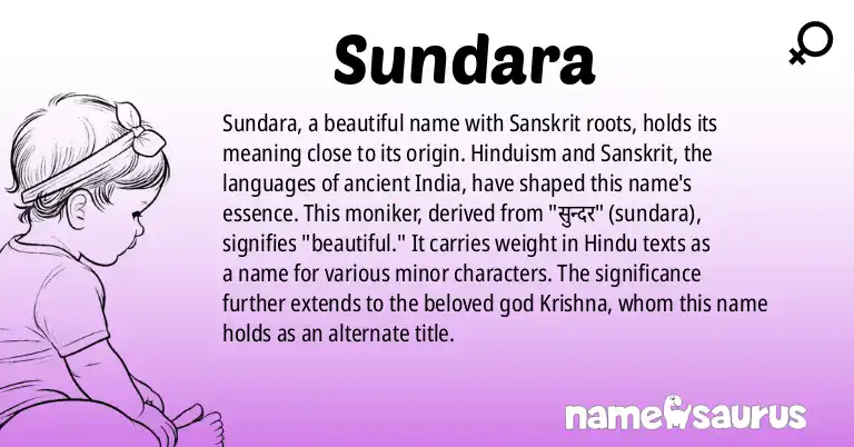 Infographic about Sundara name meaning, Sundara is a name from Hinduism, Sanskrit origin(s).