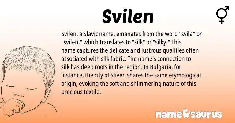 Infographic about Svilen name meaning, Svilen is a name from Slavic origin(s).