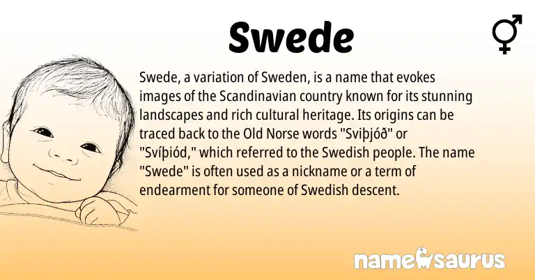 Infographic about Swede name meaning, Swede is a name from Scandinavian, Swedish, Old Norse origin(s).