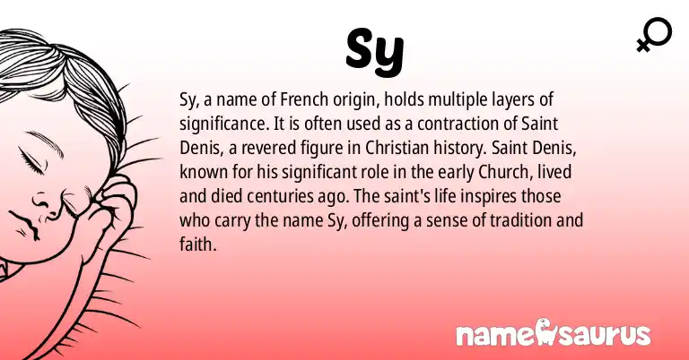Infographic about Sy name meaning, Sy is a name from French origin(s).