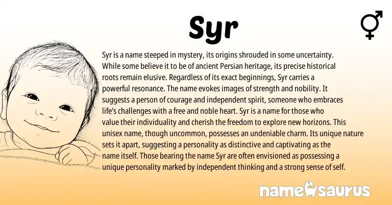 Infographic about Syr name meaning, Syr is a name from Other origin(s).