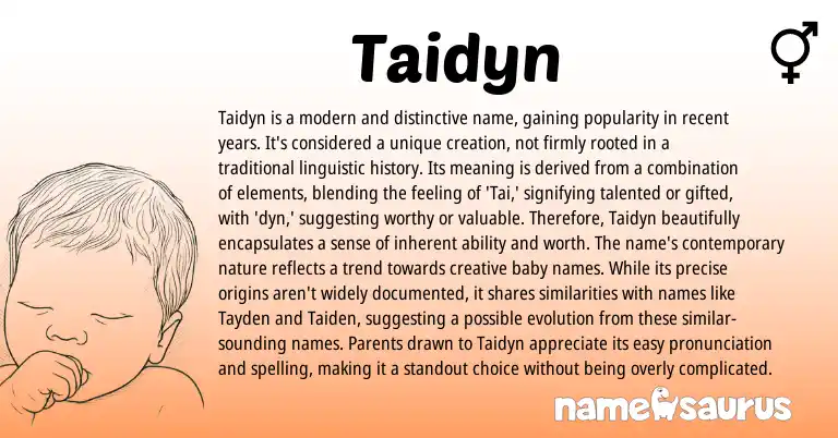 Infographic about Taidyn name meaning, Taidyn is a name from Other origin(s).