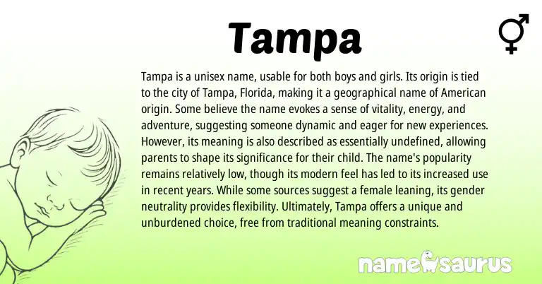 Infographic about Tampa name meaning, Tampa is a name from Seminole, American origin(s).