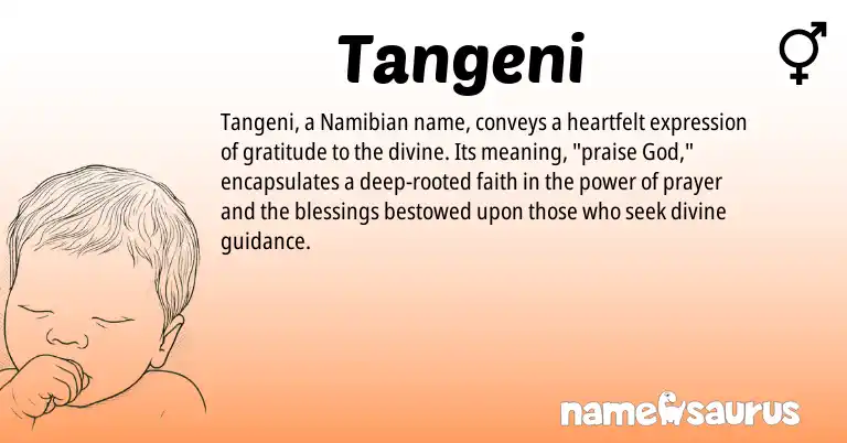 Infographic about Tangeni name meaning, Tangeni is a name from N/A origin(s).