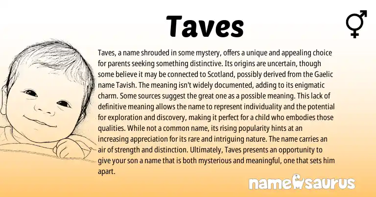 Infographic about Taves name meaning, Taves is a name from English, Other origin(s).