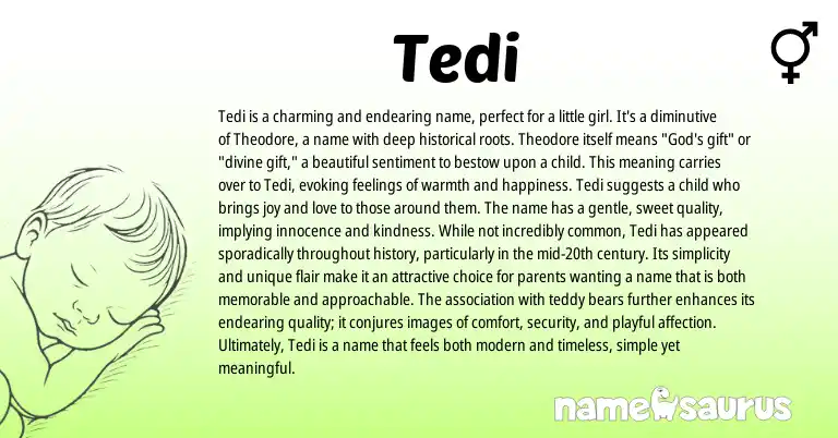 Infographic about Tedi name meaning, Tedi is a name from Other origin(s).