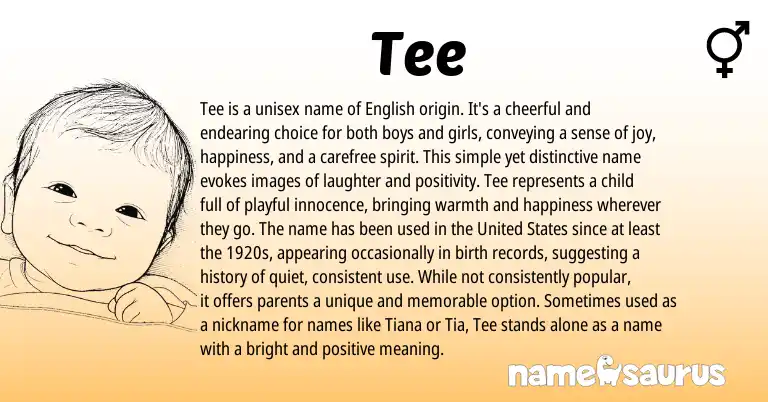 Infographic about Tee name meaning, Tee is a name from English origin(s).