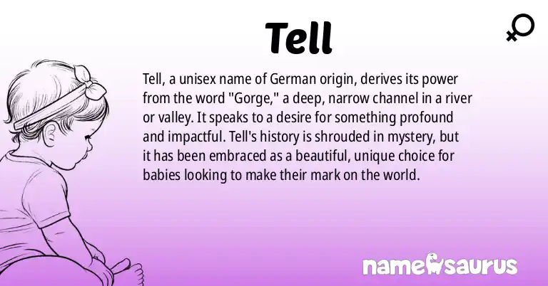 Infographic about Tell name meaning, Tell is a name from German origin(s).