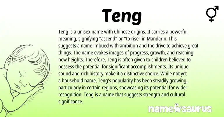 Infographic about Teng name meaning, Teng is a name from Mandarin, Chinese origin(s).