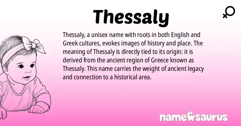 Infographic about Thessaly name meaning, Thessaly is a name from English, Greek origin(s).