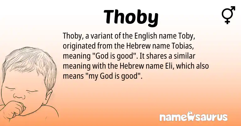 Infographic about Thoby name meaning, Thoby is a name from English, Hebrew origin(s).