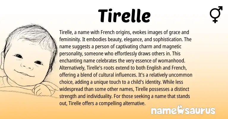 Infographic about Tirelle name meaning, Tirelle is a name from French origin(s).