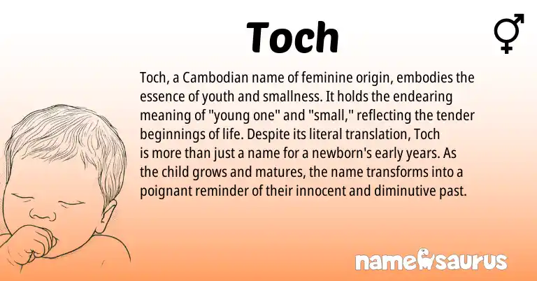 Infographic about Toch name meaning, Toch is a name from Cambodian origin(s).