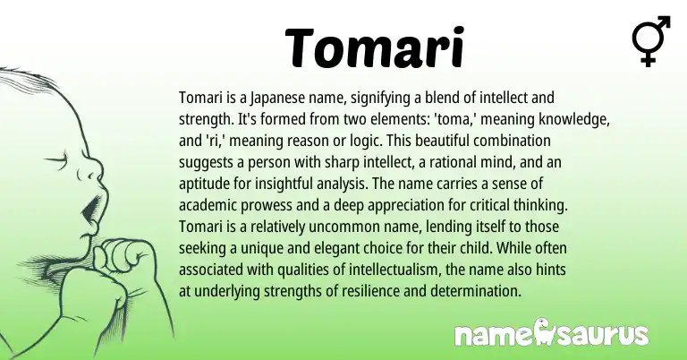 Infographic about Tomari name meaning, Tomari is a name from Japanese origin(s).