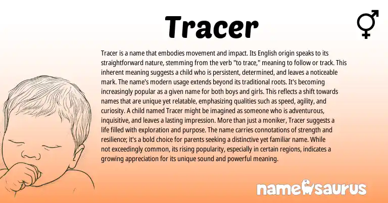 Infographic about Tracer name meaning, Tracer is a name from English origin(s).