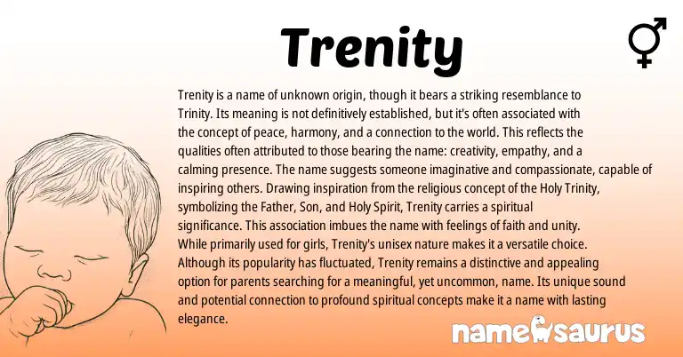 Infographic about Trenity name meaning, Trenity is a name from English origin(s).